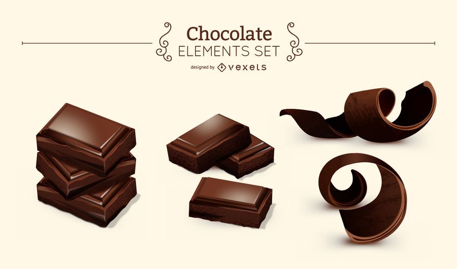 Set of chocolate elements Set of chocolate elements