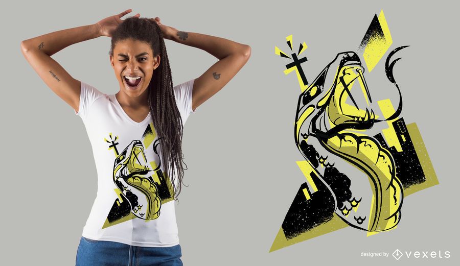 Projeto do t-shirt da cidade da serpente Projeto do t-shirt da cidade da serpente