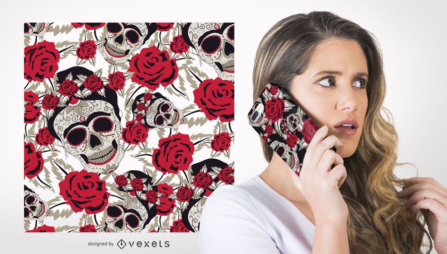 Diseño del patrón del cráneo del azúcar - Descargar vector