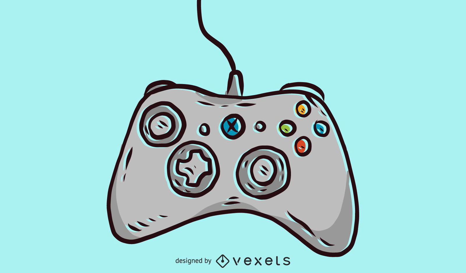 Ilustração de joystick doodle