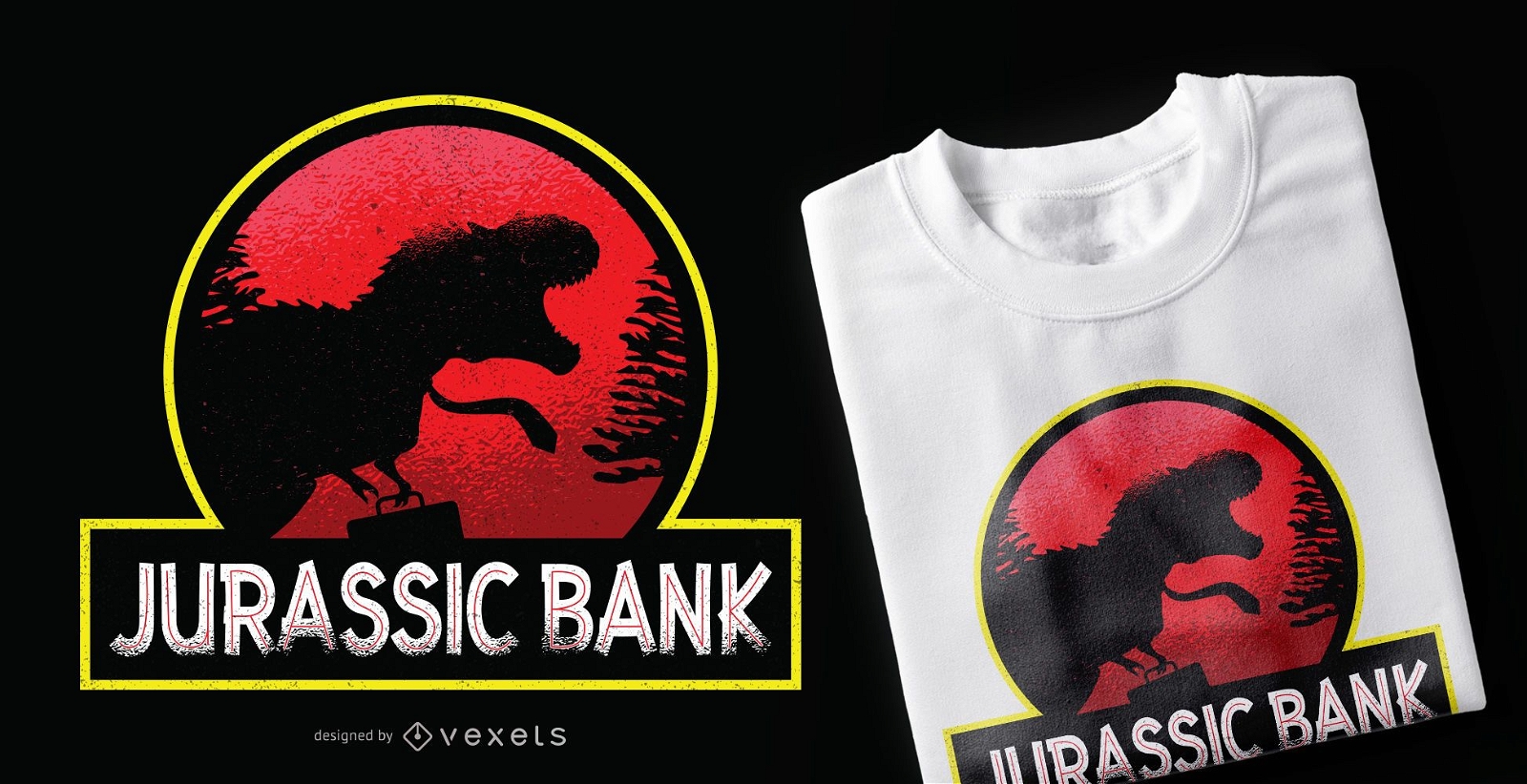 Dise?o de camiseta de Jurassic Bank