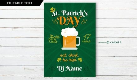 St Patrick's Day beer jar party poster design