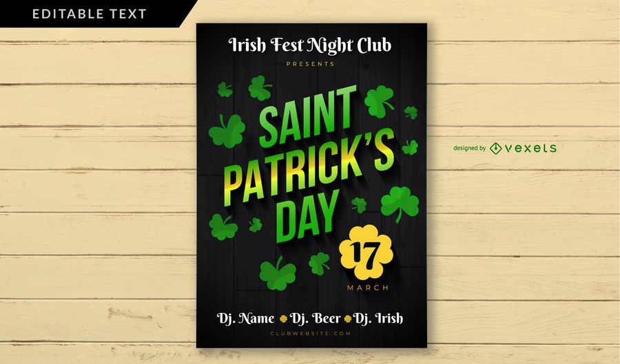 Cartel del club irlandés del día de San Patricio Cartel del club irlandés del día de San Patricio