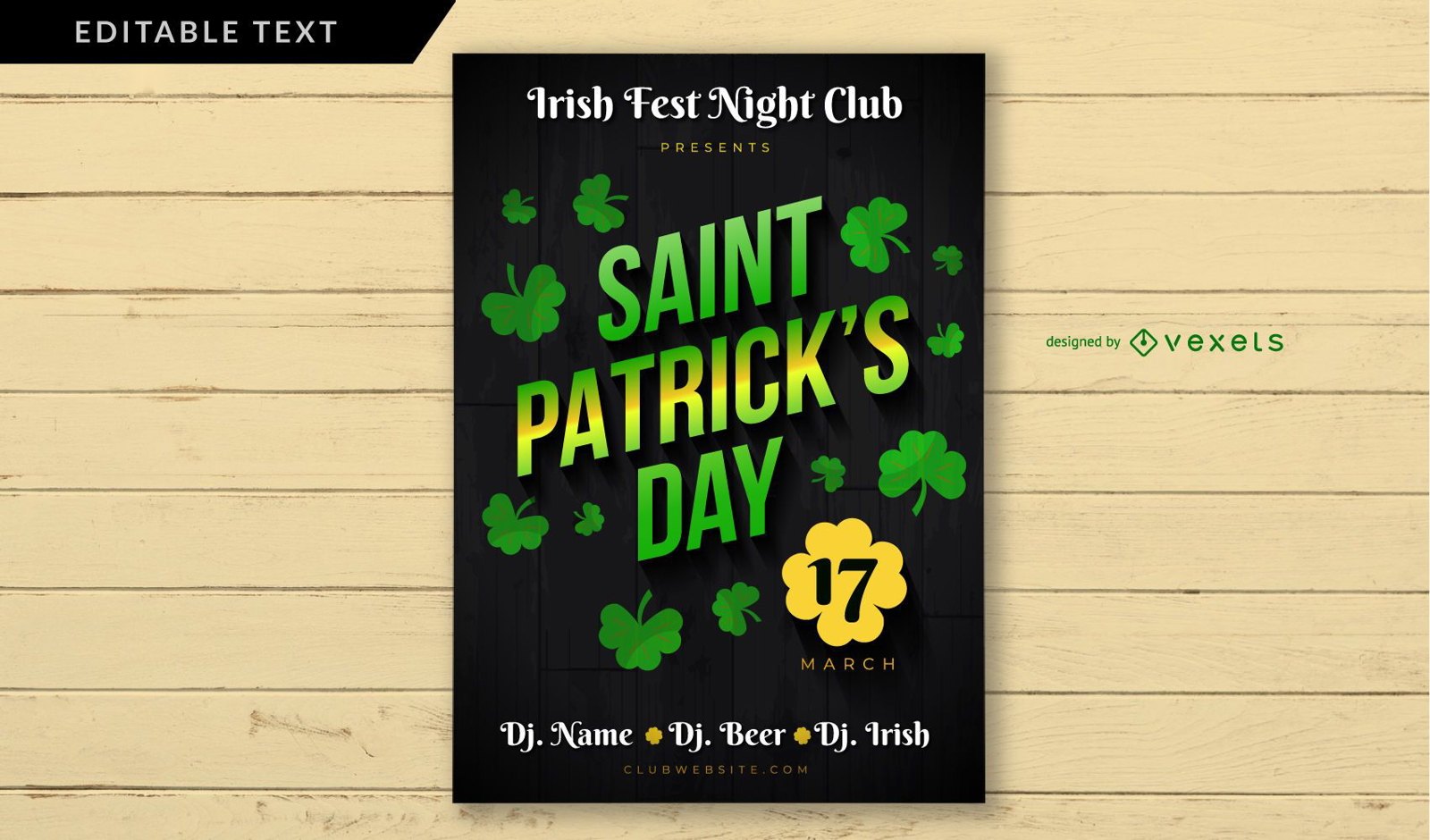 Cartel del club irlandés del día de San Patricio