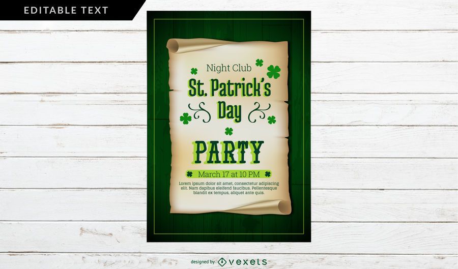 Diseño del cartel del partido del día de San Patricio Diseño del cartel del partido del día de San Patricio