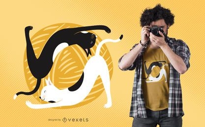 Diseño de camiseta Cat Yoga