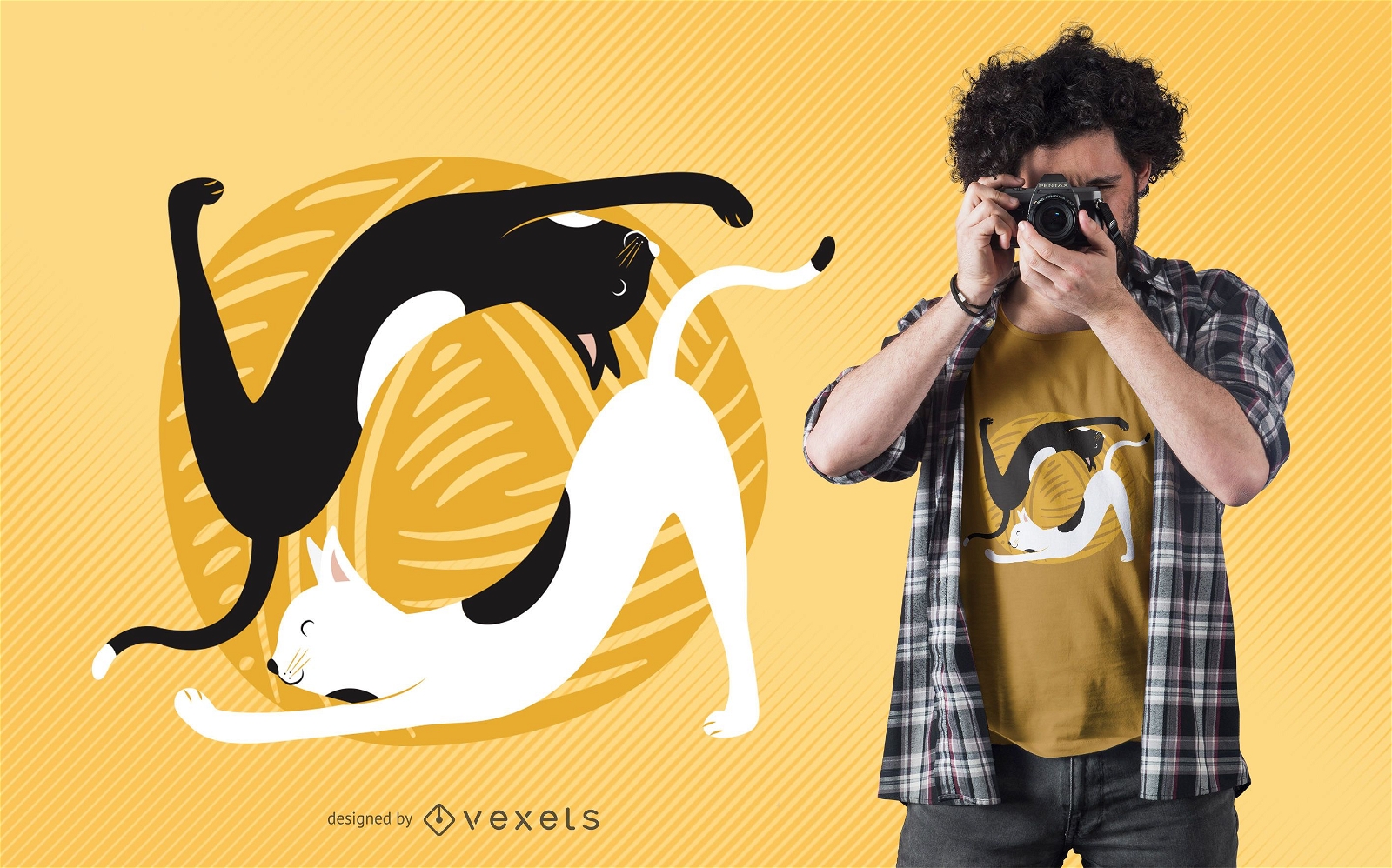 Diseño de camiseta Cat Yoga