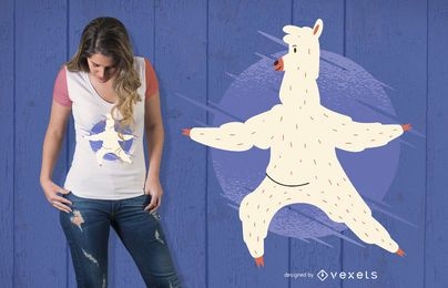 Diseño de camiseta Llama Yoga
