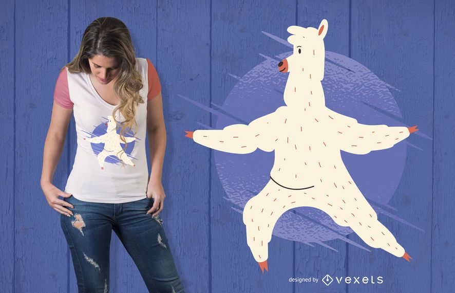 Llama Yoga T-shirt Design Llama Yoga T-shirt Design