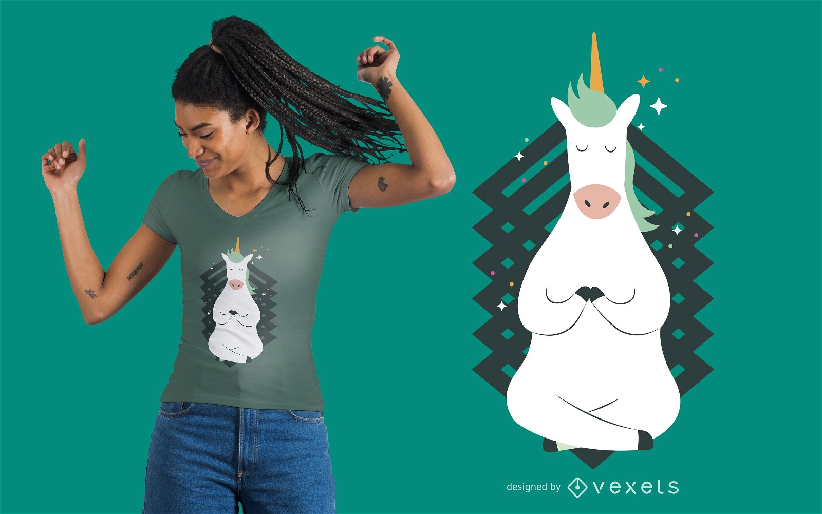 Diseño de camiseta Unicorn Yoga Pose
