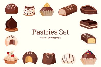 Conjunto de pastelaria ilustração Conjunto de pastelaria ilustração