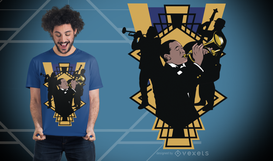 Diseño de camiseta de banda de jazz Diseño de camiseta de banda de jazz