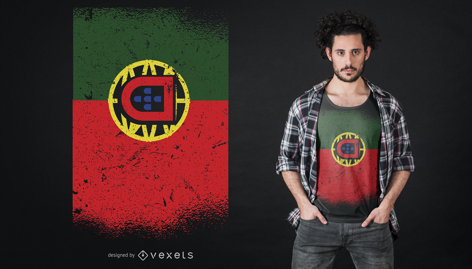 Dise?o de camiseta Grunge Portugal