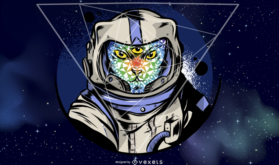 Astronaut Cat Illustration Astronaut Cat Illustration