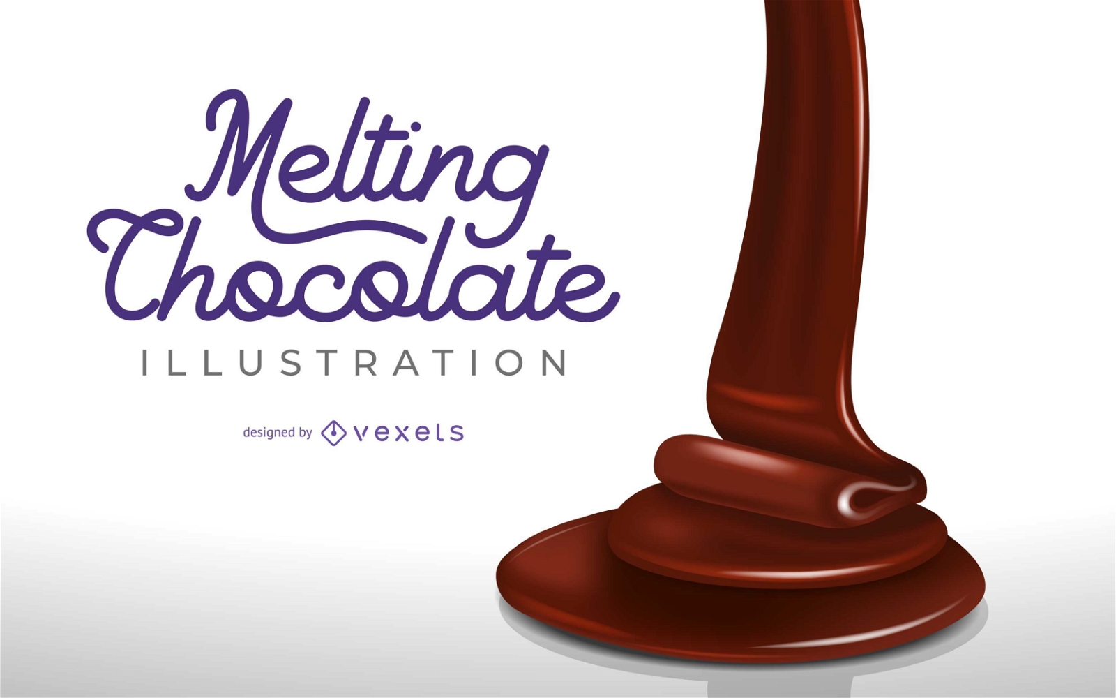 3D Melting Chocolate Illustration