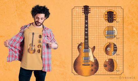 Guitarra Gibson detalles diseo de camiseta Guitarra Gibson detalles diseo de camiseta