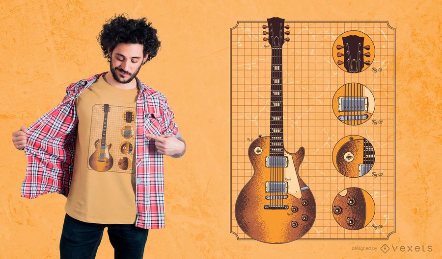 Gibson Guitar Details T-Shirt Design Gibson Guitar Details T-Shirt Design