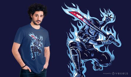 Blue Ninja T Shirt Design Blue Ninja T-Shirt Design