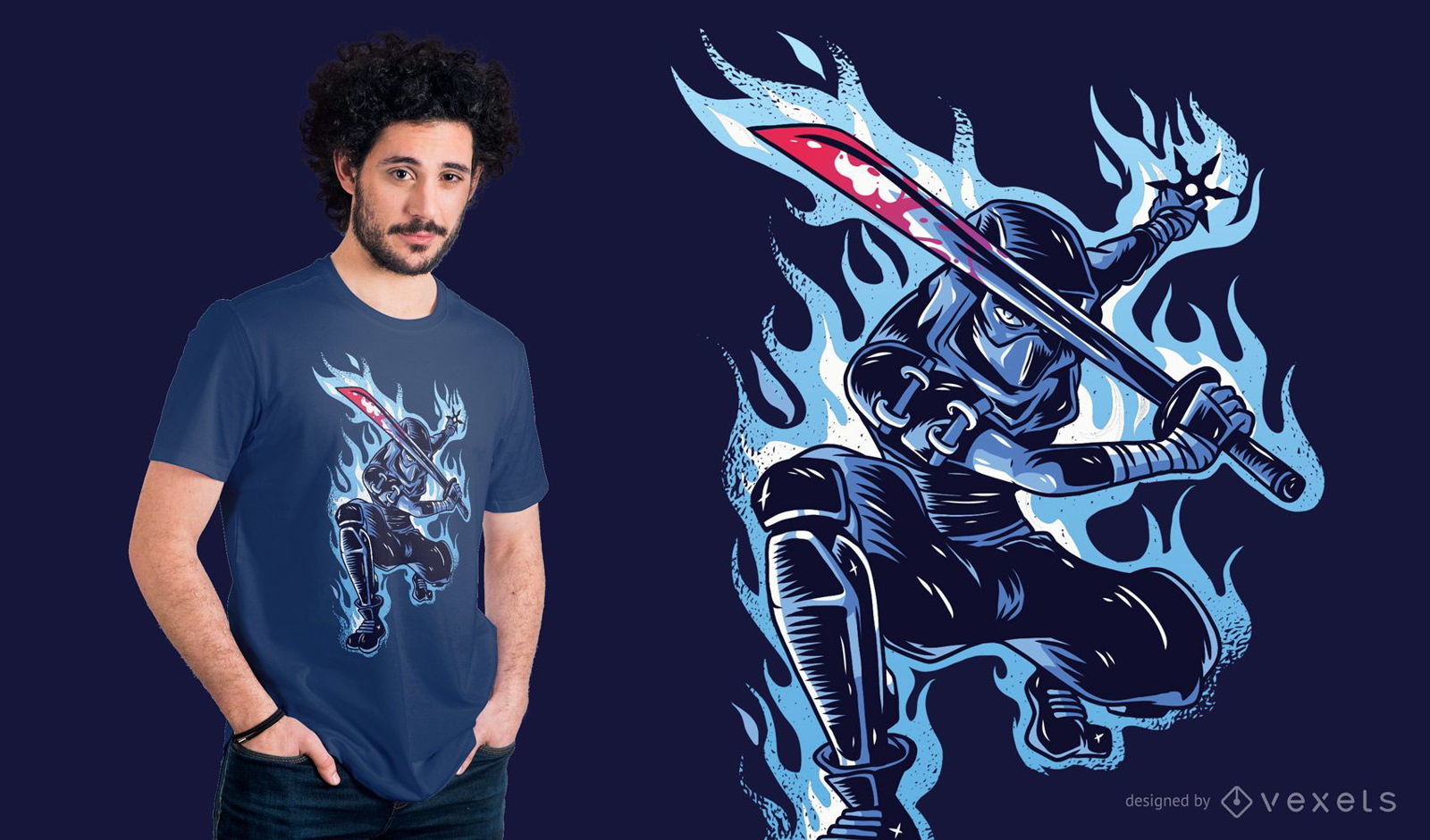 Dise?o de camiseta Blue Ninja