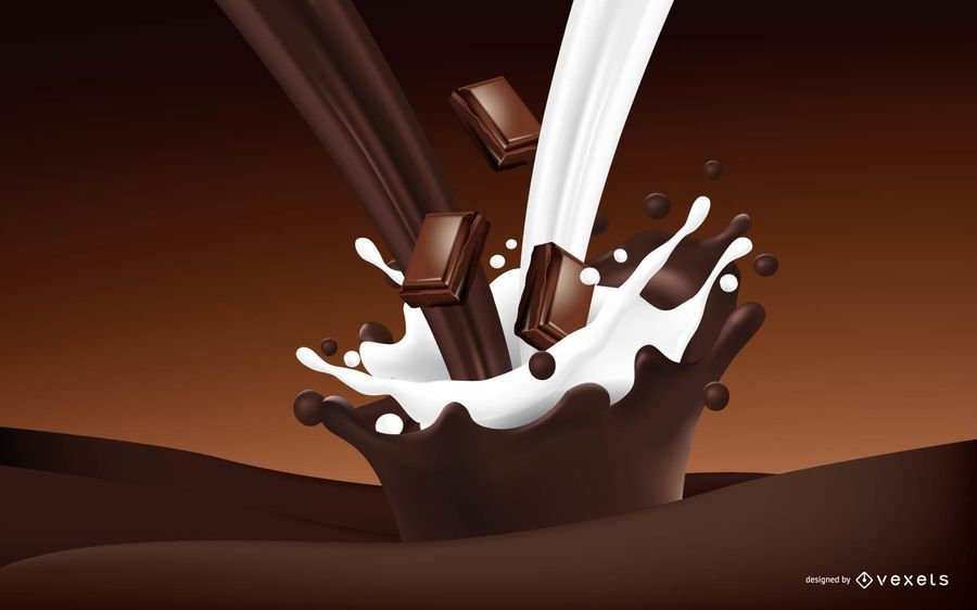 Realistic Chocolate and Milk Drink Realistic Chocolate and Milk Drink