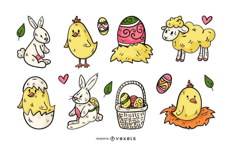 Easter Sunday Illustration Set Easter Sunday Illustration Set