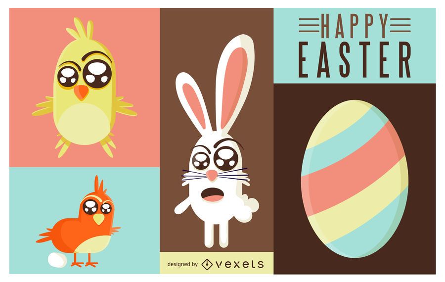 Ilustración de animales de pascua Ilustración de animales de pascua