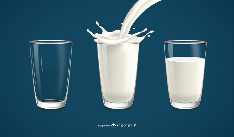 Vaso con ilustración de leche Vaso con ilustración de leche