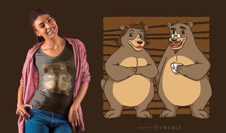 Diseño de camiseta Bear Couple