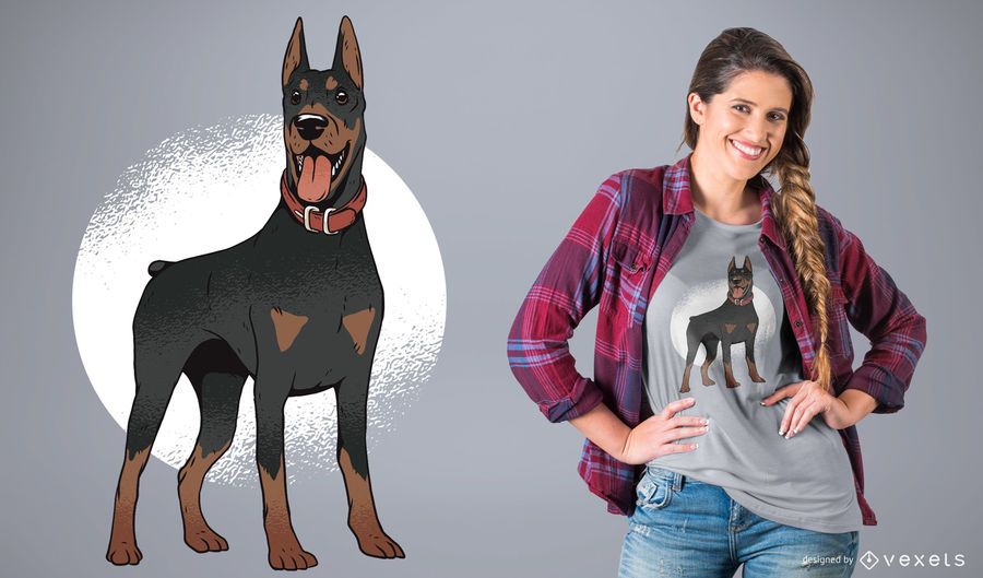 Doberman Dog T-Shirt Design Doberman Dog T-Shirt Design