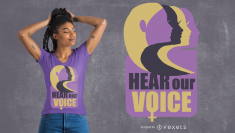 Design de camiseta feminina Voice