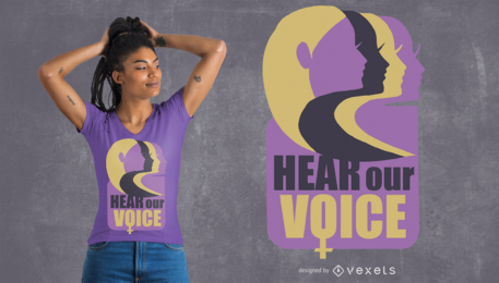 Diseño de camiseta de voz para mujer Diseño de camiseta de voz para mujer