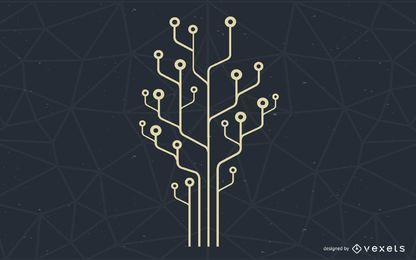Ilustração da árvore de tecnologia de computador