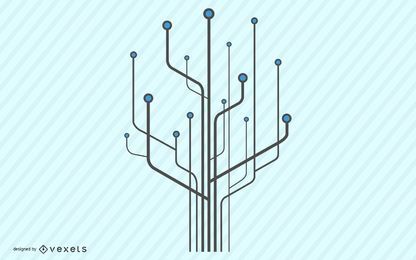 Technologie-Baum-Computer-Chip-Illustration Technologie-Baum-Computer-Chip-Illustration