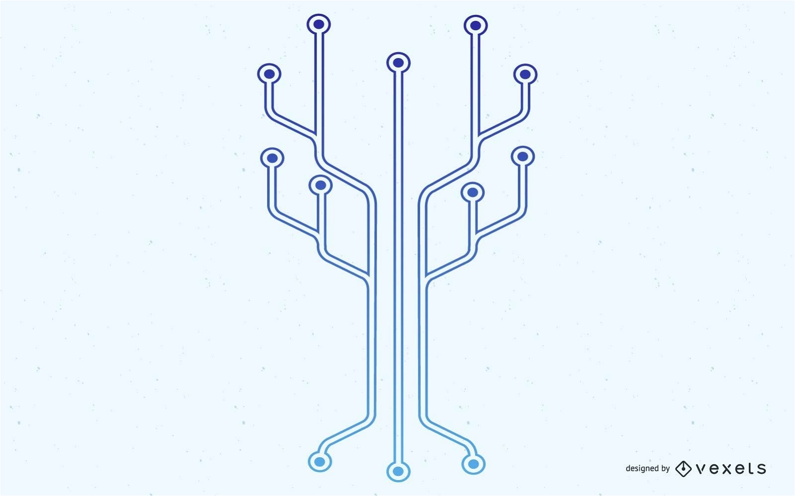 Computer Chip Line Technology Tree Illustration