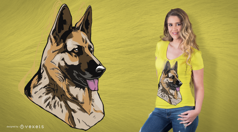 Dog German Shepherd T-Shirt Design Dog German Shepherd T-Shirt Design