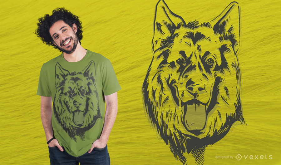 Pastor alemão Lineal T-Shirt Design Pastor alemão Lineal T-Shirt Design