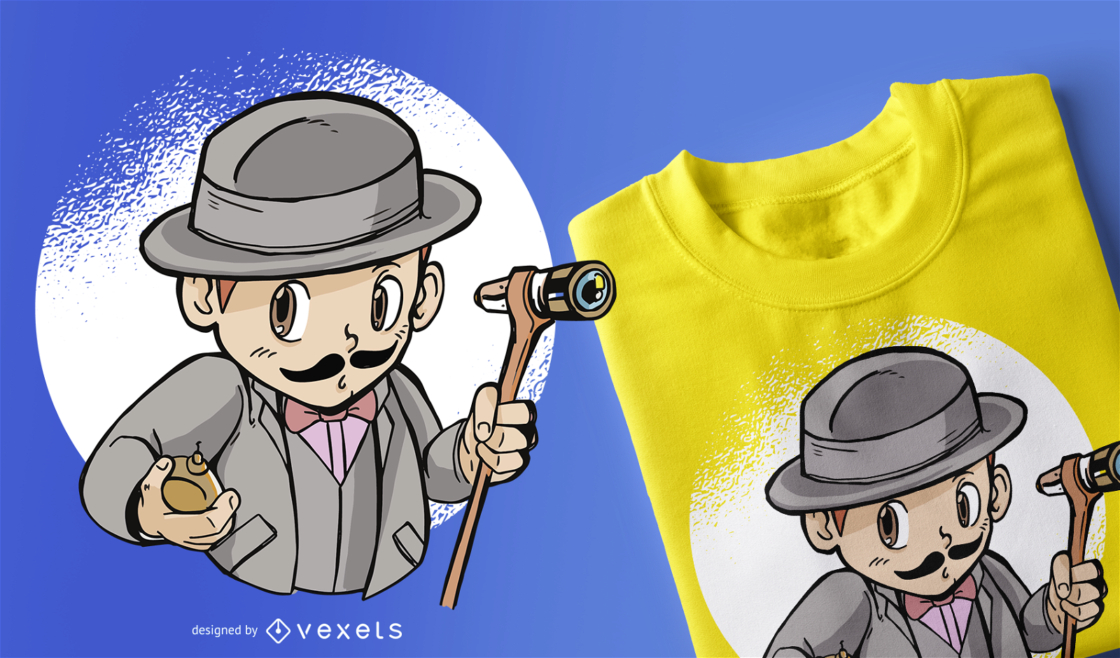 Design de camiseta do detetive Poirot Kid