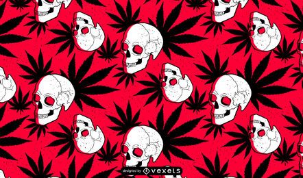 Marihuana-Schädel-Muster-Entwurf Marihuana-Schädel-Muster-Entwurf