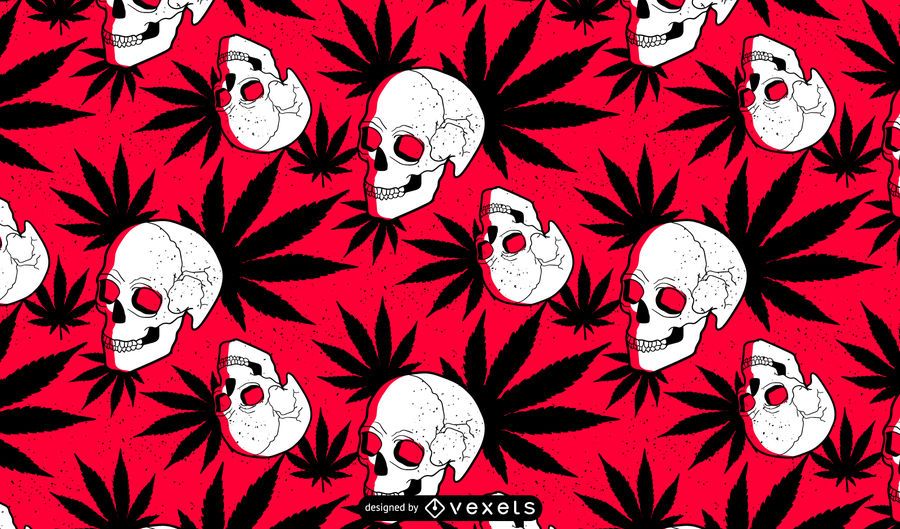 Marijuana Skull Pattern Design Marijuana Skull Pattern Design