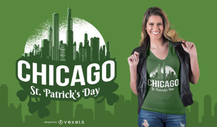 Design de camisetas do Dia de São Patrício em Chicago