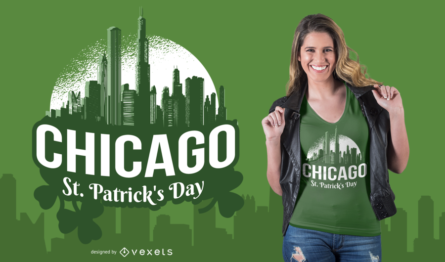 Diseño de camiseta del día de San Patricio de Chicago Diseño de camiseta del día de San Patricio de Chicago