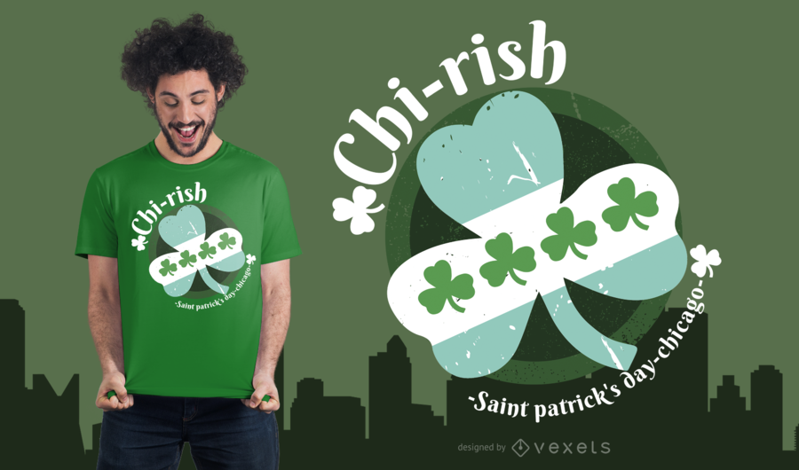 Diseño de camiseta irlandesa de Chicago Diseño de camiseta irlandesa de Chicago