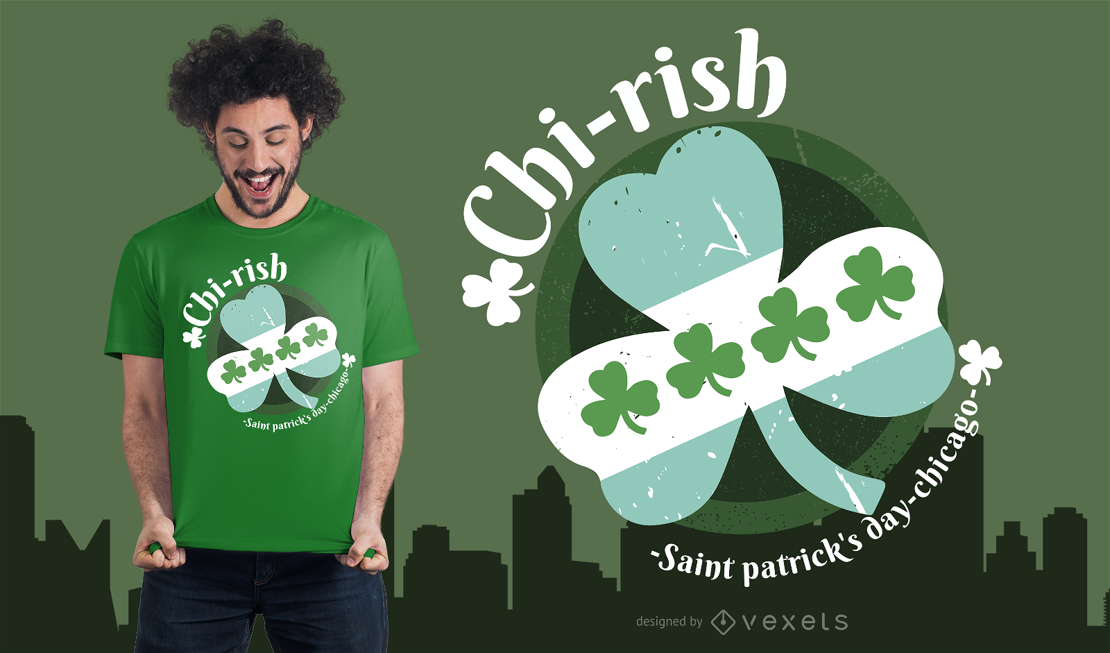 Diseño de camiseta irlandesa de Chicago