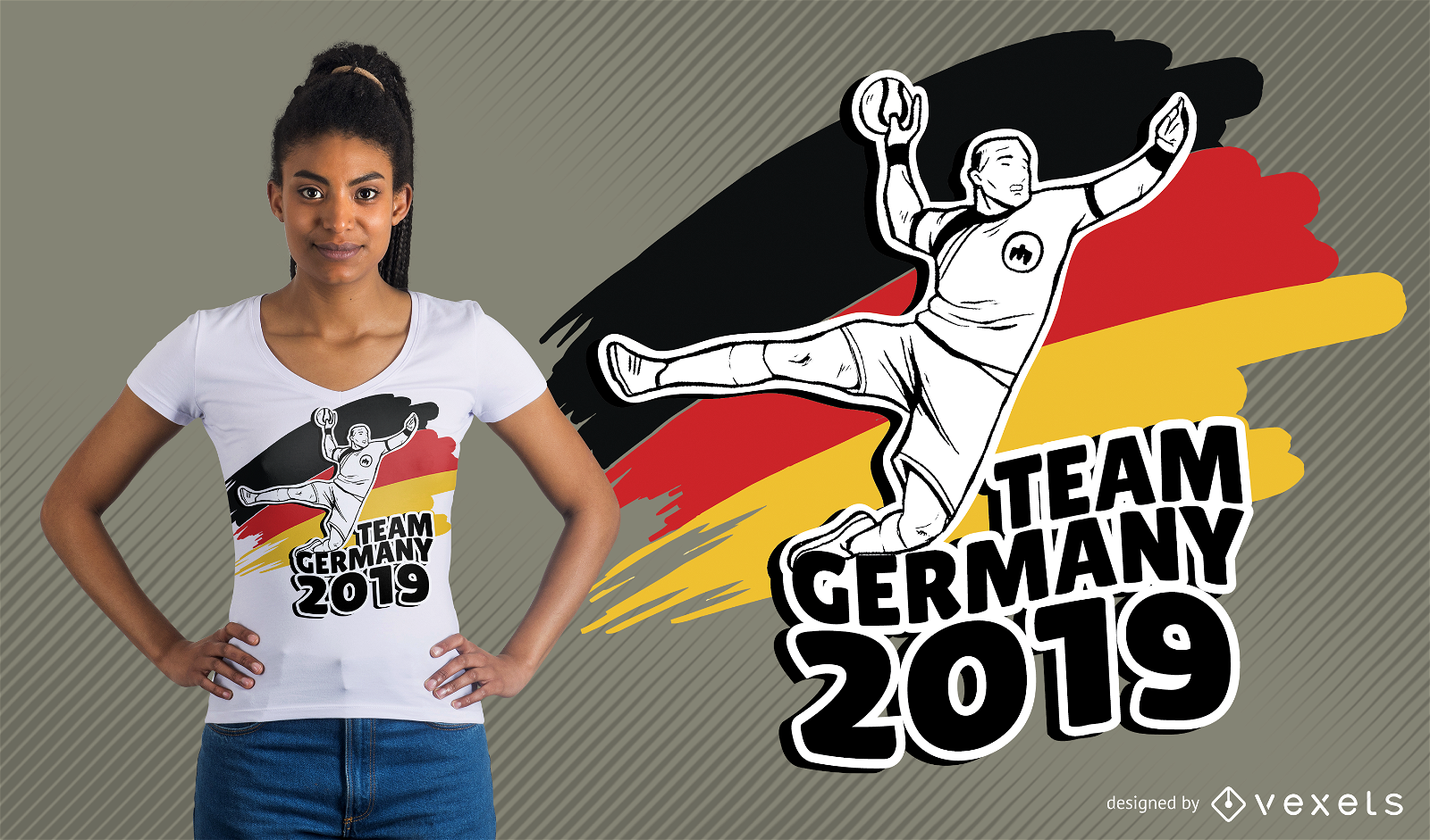 Diseño de camiseta de balonmano alemán