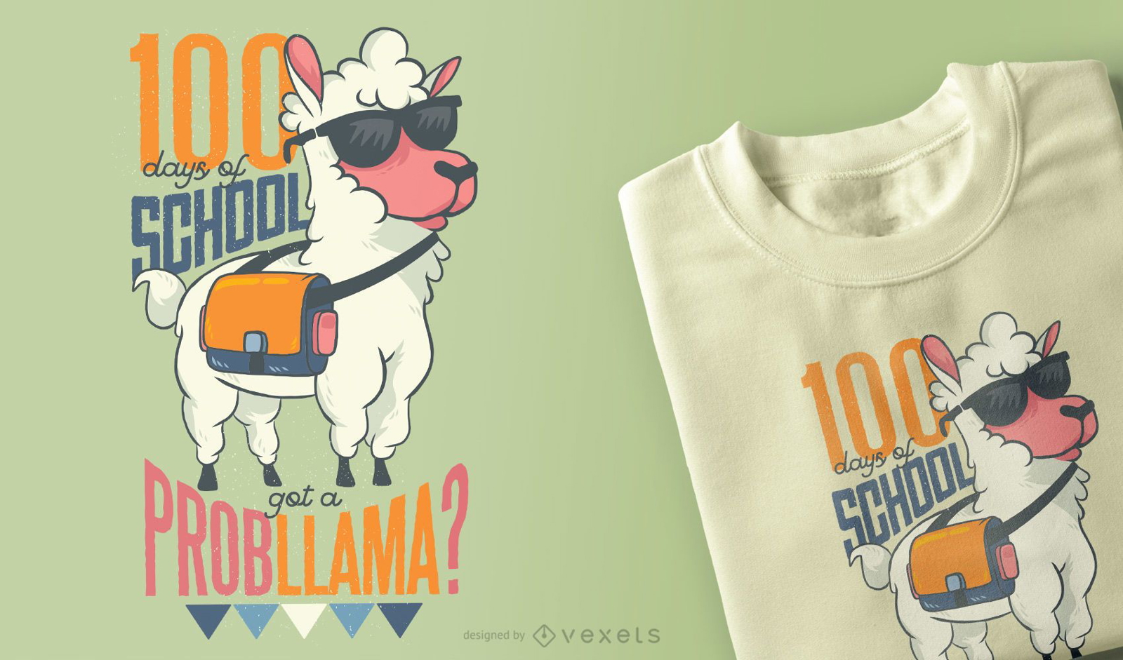 Schule Lama T-Shirt Design