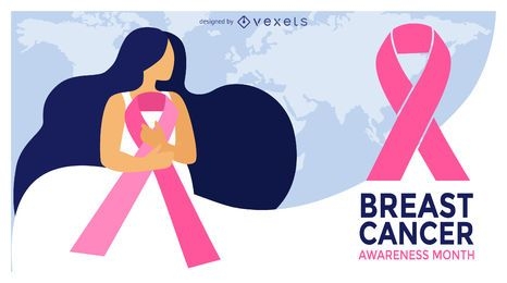 Diseño del mes de la ilustración del cáncer de mama