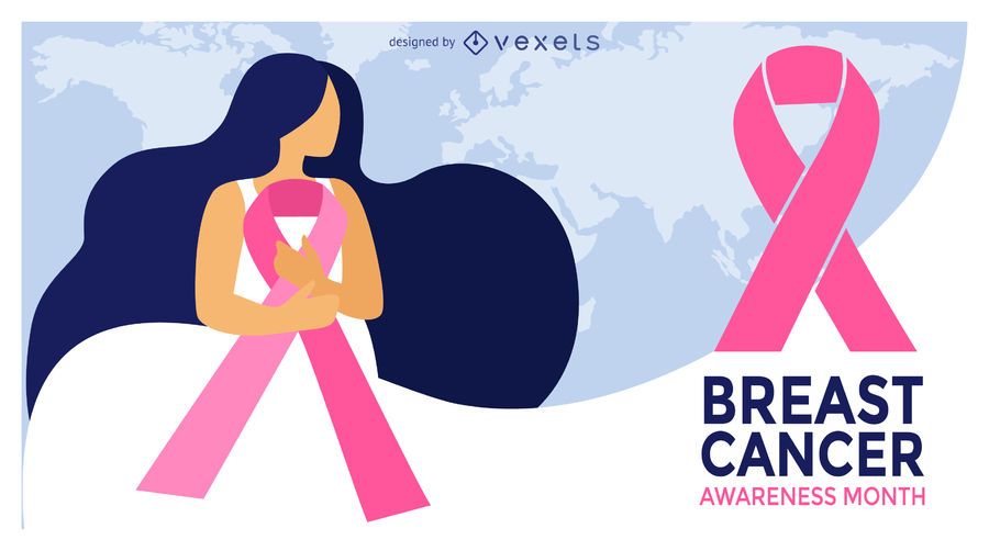 Breast Cancer Illustration Month Design Breast Cancer Illustration Month Design