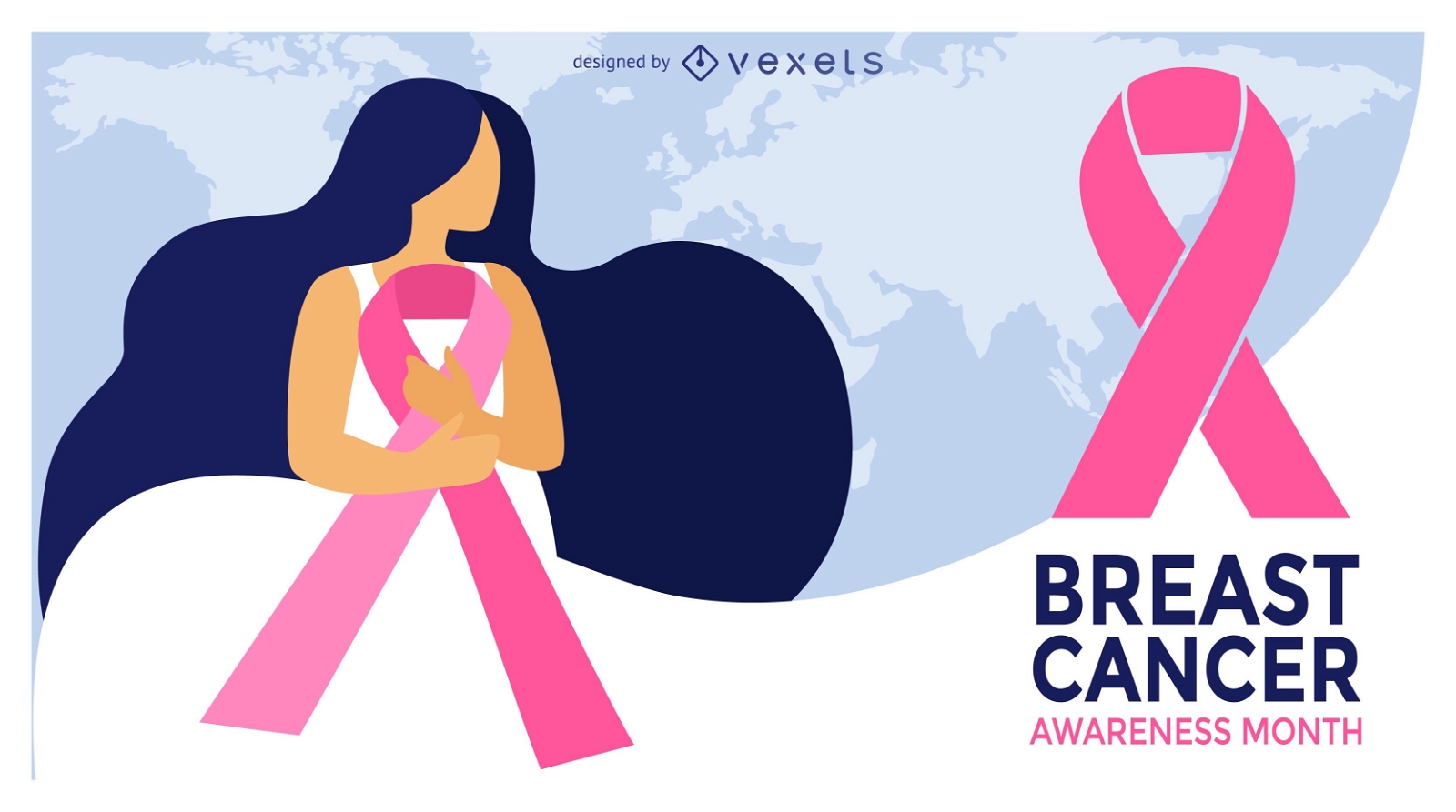 Breast Cancer Illustration Month Design