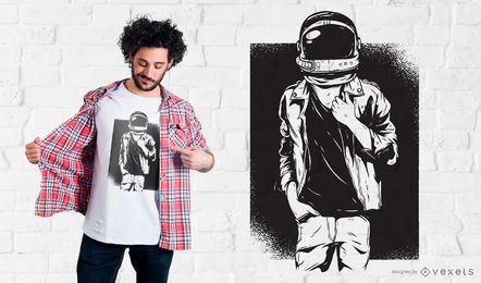Projeto do t-shirt do astronauta da rocha Projeto do t-shirt do astronauta da rocha