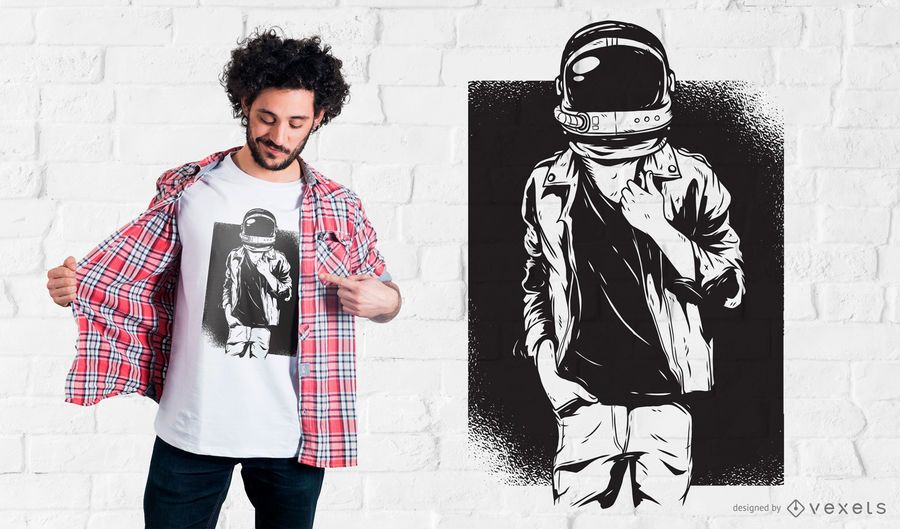 Camiseta Rock Astronaut Design Camiseta Rock Astronaut Design